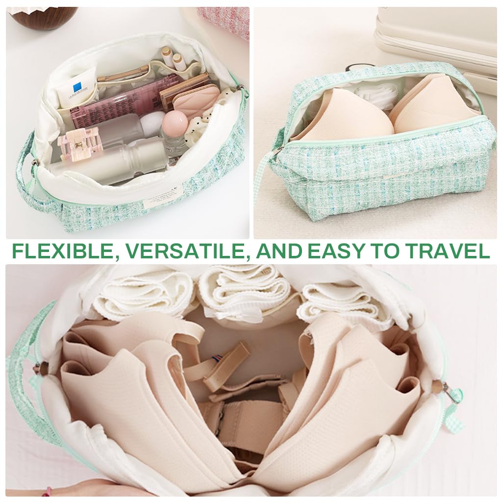 MAYCREATE Bra Organizer Bag Travel Underwear Organizer for Women, Soft Socks Lingerie Pouch with Handle, Portable Utility Storage Bag for Clothing, Travel Essentials (24x11x15cm) MAYCREATE Bra Organizer Bag Travel Underwear Organizer for Women, Soft Socks Lingerie Pouch with Handle, Portable Utility Storage Bag for Clothing, Travel Essentials (24x11x15cm)